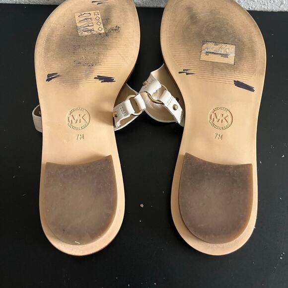 Michael Kors MK Women's Flat Sandals in Leather with Logo Size 7 - Picture 10 of 11